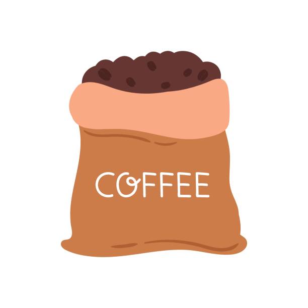 ilustrações de stock, clip art, desenhos animados e ícones de coffee sack full of coffee beans. - coffee sack