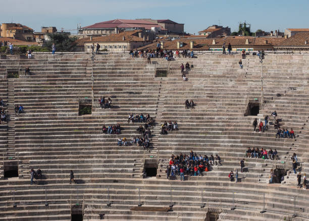 Verona, Italy - Circa March 2019: Arena di Verona roman amphitheatre