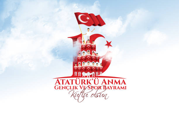 ilustrações, clipart, desenhos animados e ícones de ilustração vetorial 19 de maio comemoração de ataturk, juventude e feriado esportivo - mustafa kemal ataturk