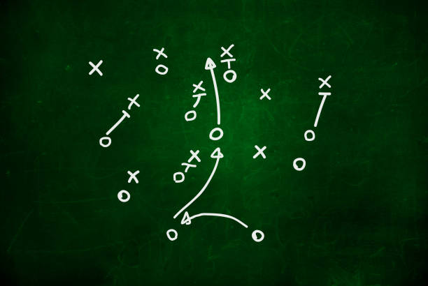 istock Football play strategy drawn out on a chalk board 1316033058