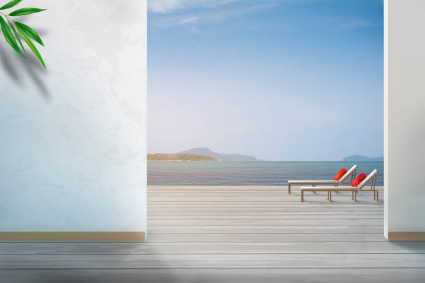 istock Gate to the sea view and Beach living, 3D rendering 1316033223