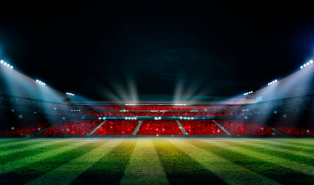istock lights at night and stadium 3D rendering. 1316033225
