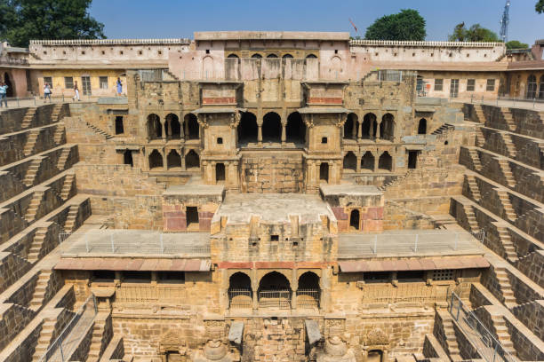 istock Front view of the historic step well in Abhaneri 1316035329