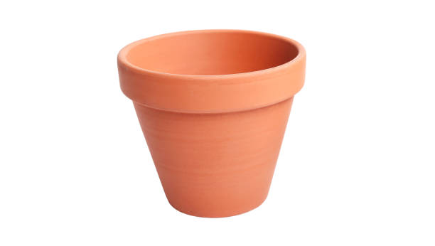 istock Empty clay flower pot isolated on white background. 1316037303