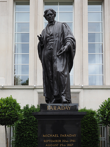 London, Uk - Circa June 2017: Statue of Michael Faraday in Savoy Place by Irish sculptor John Henry Foley completed in year 1876