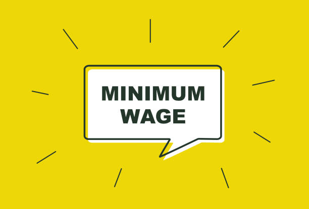 illustrazioni stock, clip art, cartoni animati e icone di tendenza di titolo della finestra di dialogo "salario minimo". - minimum wage