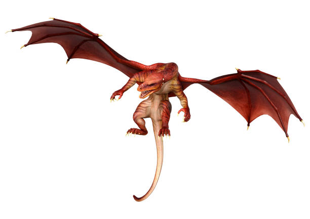 istock 3D illustration fantasy dragon on white 1316041036