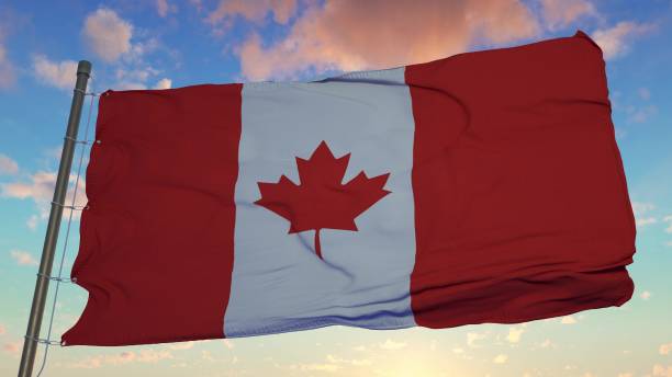 istock The National Flag of Canada also known as The Maple Leaf fluttering in the wind. 3d rendering 1316042737