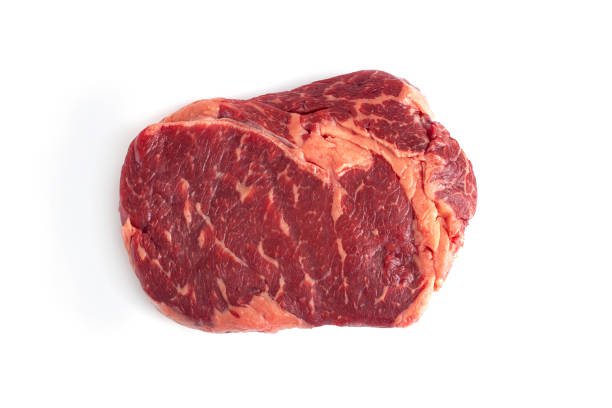 istock Raw rib eye steak of beef isolated on white background. ?ut 1316044077
