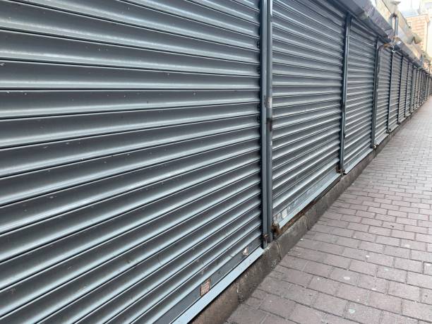 istock Closed shops and empty street 1316045790