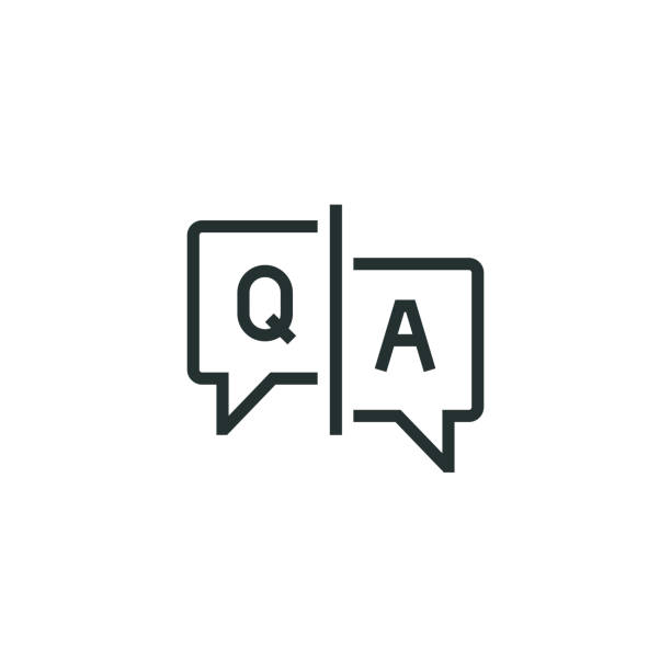 Question And Answers Line Icon Question And Answers Line Icon interview event icons stock illustrations
