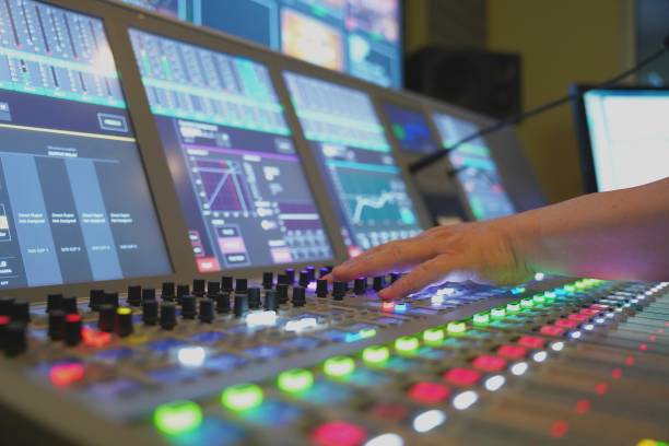 istock Hand on the audio mixer. 1316045917