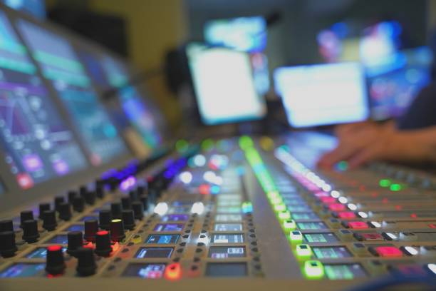istock Hand on the audio mixer. 1316046063