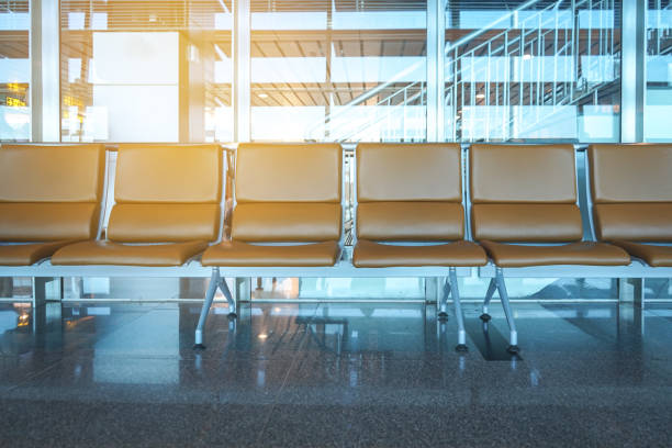 istock Empty seat at airport terminal waiting area. 1316047784