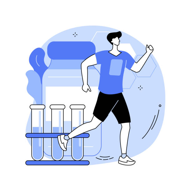 Doping test abstract concept vector illustration. Doping test abstract concept vector illustration. Performance-enhancing drugs, doping use in sport, positive negative test report, laboratory analysis, blood sample, urine can abstract metaphor. anti doping stock illustrations