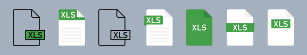 Document icons. Collection of file type icons. File formats. DOC, PDF, XLS Document icons. Collection of file type icons. File formats. DOC, PDF, XLS too big stock illustrations