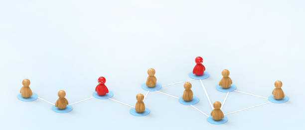 istock idea Creative Success. leadership with Group of people connected on Blue. design for banner, copy space, digital, banner, website -3d Rendering 1316054202