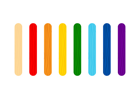 Color Popsicle Stick For Game Or Ice Cream Set Stock Illustration -  Download Image Now - Cartoon, Colors, Counting - iStock