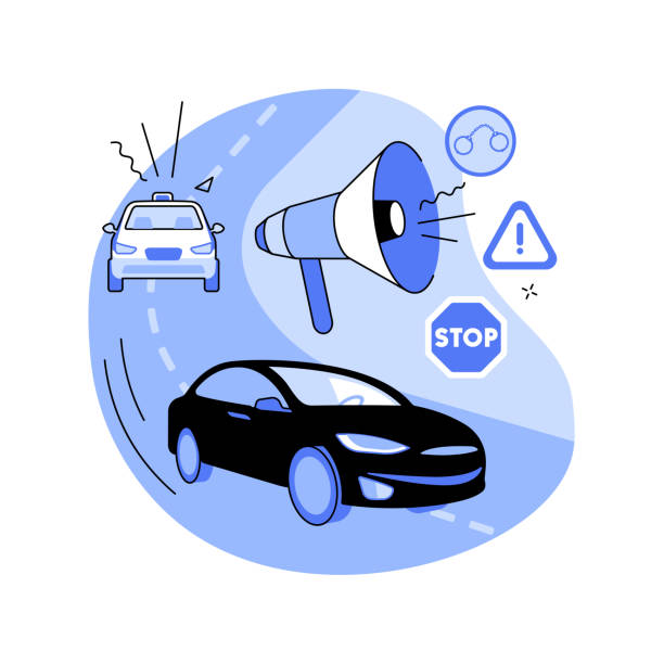 дорожная преступность абстрактная иллюстрация вектора понятия. - driving visualization careless car stock illustrations