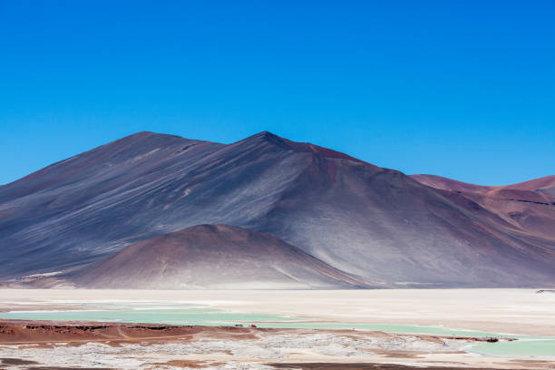 Salar de Talar Salt Flats, Atacama Desert, Chile Blue streaks of Salar de Talar Salt Flats, Atacama desert, Chile salt flat stock pictures, royalty-free photos & images