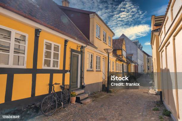 Old Narrow Streets In Faaborg City Denmark Stock Photo - Download Image Now - Faaborg, Alley, Ancient