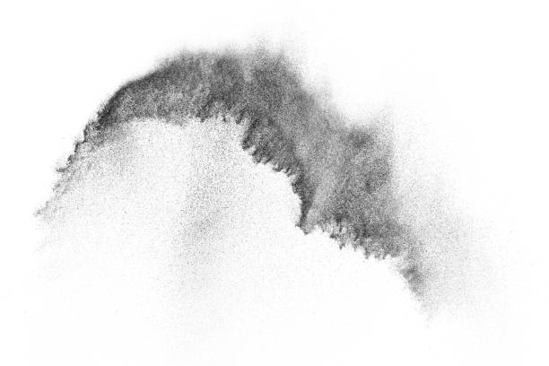 istock Freeze motion of black particles. 1316064261