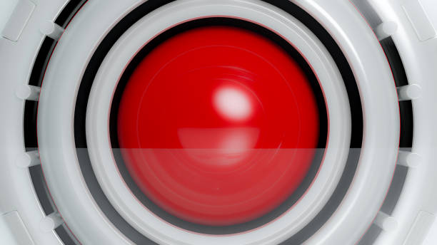 istock Red round object with ring white color for logo or your text. 1316070544