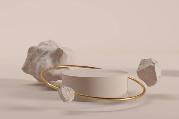 istock Cylinder golden ring and stones 1316072204