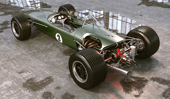 3d render of beautiful vintage race car
