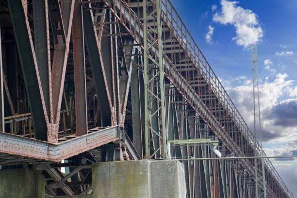 istock Steel construction as a railway bridge in Germany with riveted steel girders 1316077204