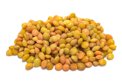 Lentils group isolated on white bacground