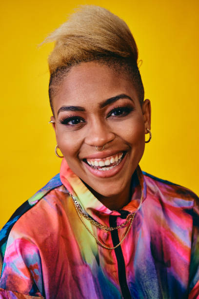istock Cheerful Female Hipster Against Yellow Background 1316088174