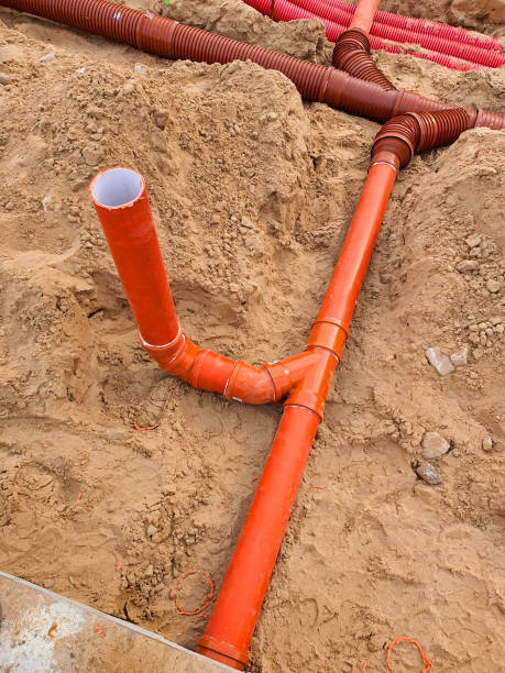 istock Plastic pipes for sewerage ,on the building site 1316089119