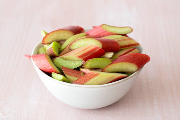 istock fresh chopped rhubarb in white bowl 1316089807