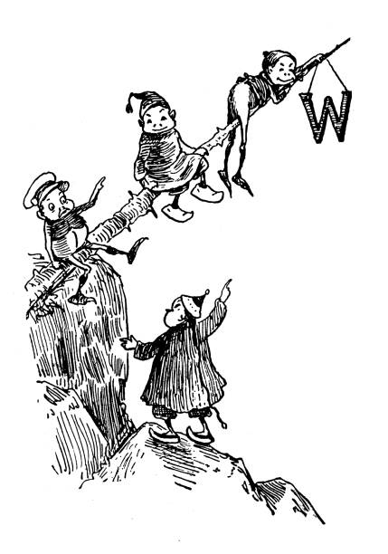 istock Antique illustration of funny cartoon comic characters (