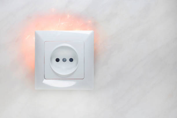 istock short circuit of electrical wiring sparks molten wires, selective focus 1316092461