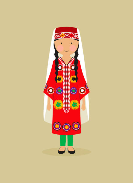 illustrazioni stock, clip art, cartoni animati e icone di tendenza di abbigliamento tradizionale hondureo per le donne - tagikistan