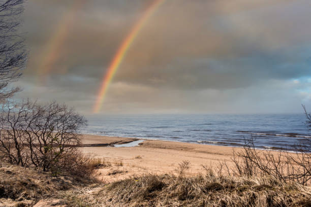 istock Baltic Sea Beach with Rainbow 1316094144