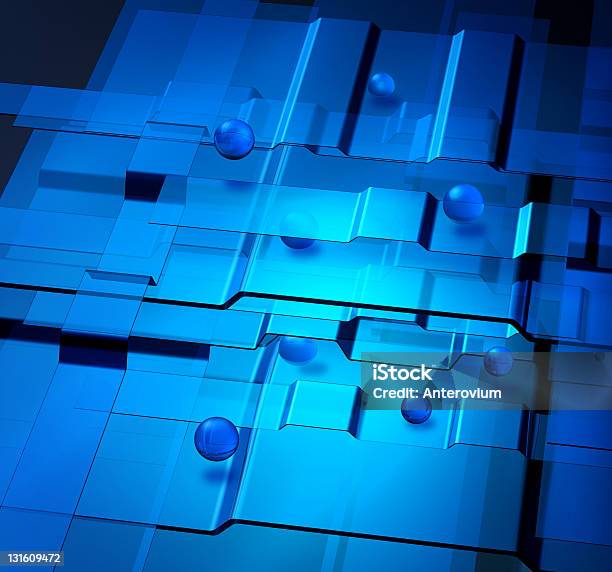 Nanotechnology Concept Stock Photo - Download Image Now - Atom, Backgrounds, Blue