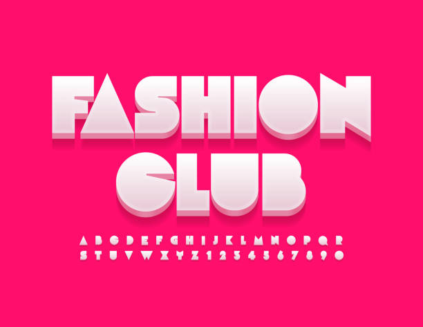 istock Vector modern sign Fashion Club. Artistic Alphabet Letters and Numbers set 1316097246