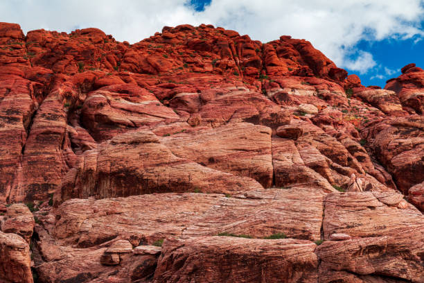 Sunny and Cloudy Morning Wall of Aztec Sandstone Calico Hills Red Rock Canyon from Calico 1 Overlook