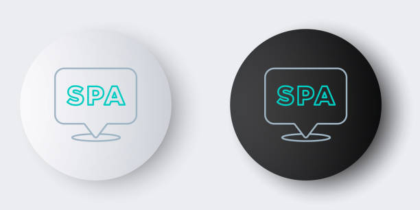 istock Line Spa salon icon isolated on grey background. Concept for beauty salon, massage, cosmetic. Spa treatment and cosmetology. Colorful outline concept. Vector 1316101936