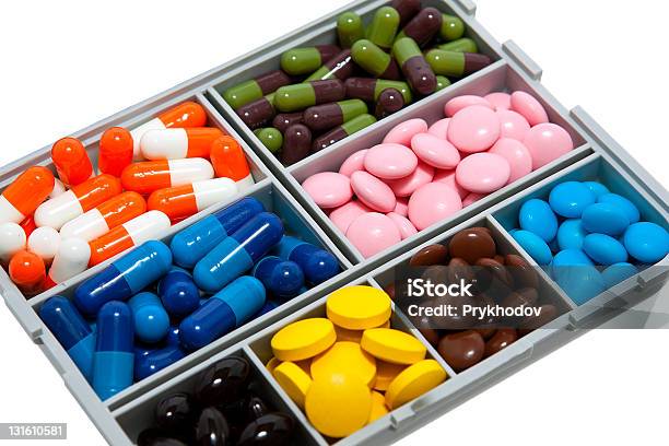 Box With Pill Stock Photo - Download Image Now - Addiction, Blue, Capsule - Medicine