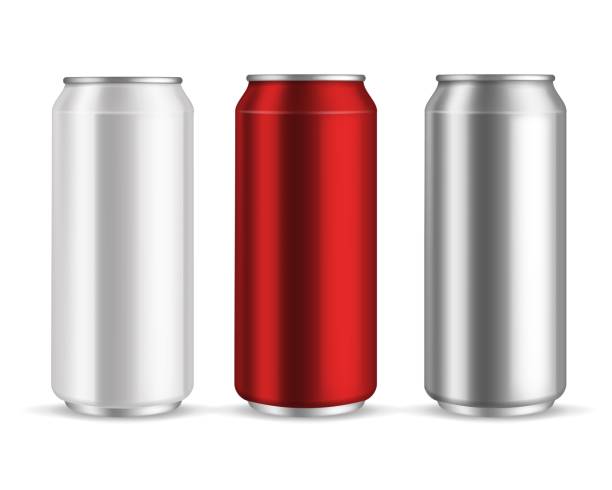 istock Cans aluminum. Realistic metal blank can beer or soda drinks, beverage lemonade or energy drink, silver white and red empty packaging. Marketing branding vector 3d isolated container mockups 1316111646