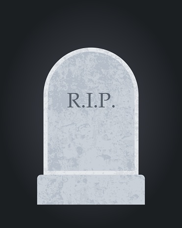 Empty grave stone. Blank tombstone for your text. Vector illustration.