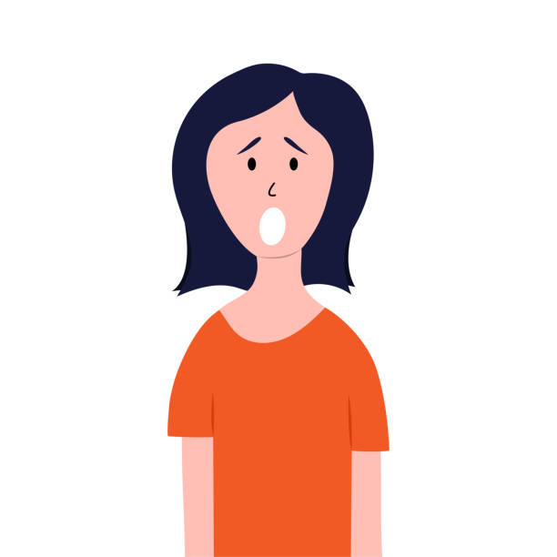 Isolated Scared Girl On White Background For Concept Design In Cartoon  Style Girl In Orange Tshirt Young Woman Avatar Stock Illustration -  Download Image Now - iStock