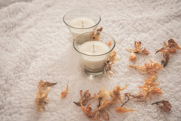 istock Scented wax and perfume candles with different scents 1316114364
