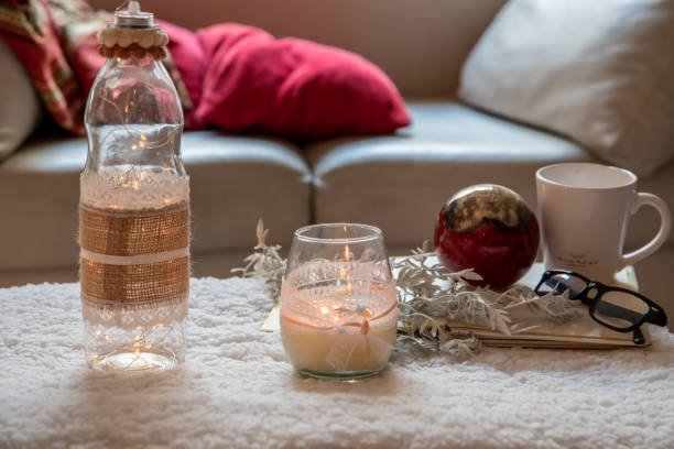 Scented wax and perfume candles with different scents
