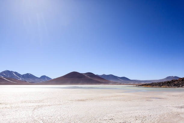 лагуна бланка пейзаж,боливия - white lake стоковые фото и изображения