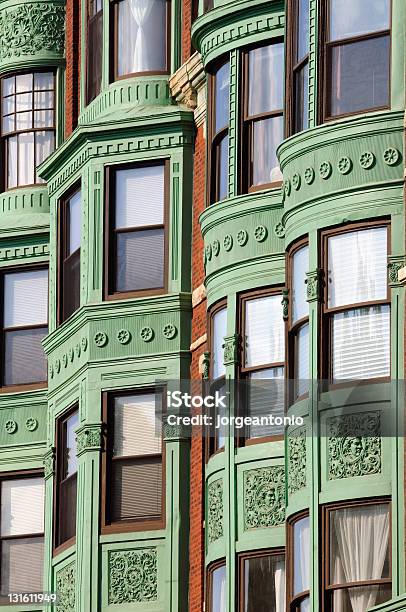 Elegante Sfondo Bay Window - Fotografie stock e altre immagini di Boston - Massachusetts - Boston - Massachusetts, Casa a schiera, Appartamento